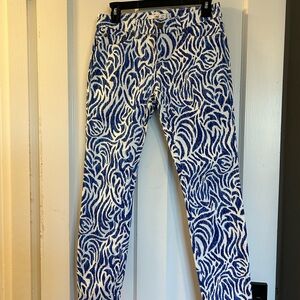 NWOT Vineyard Vines Zebra Print Denim Pants size 4. Great for next summer trip!
